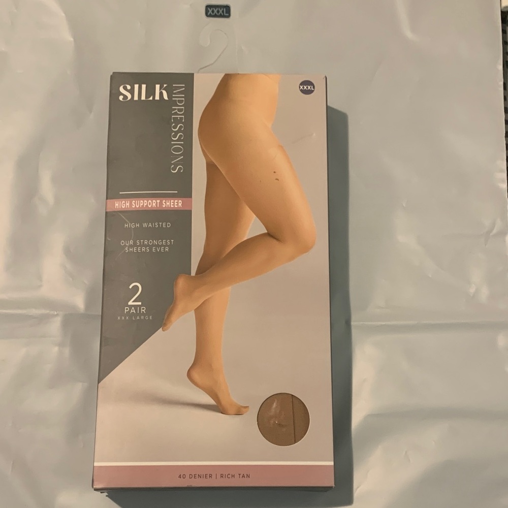 Impressions Silk High Support Sheer Tights - Rich Tan 40 Daniel